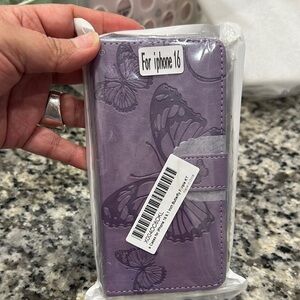 Elegant Purple Butterfly Case for iPhone 16